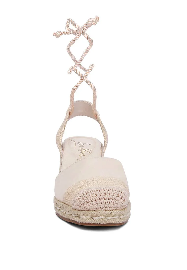 RagCompany - Aiden Lace-Up Crochet Espadrilles