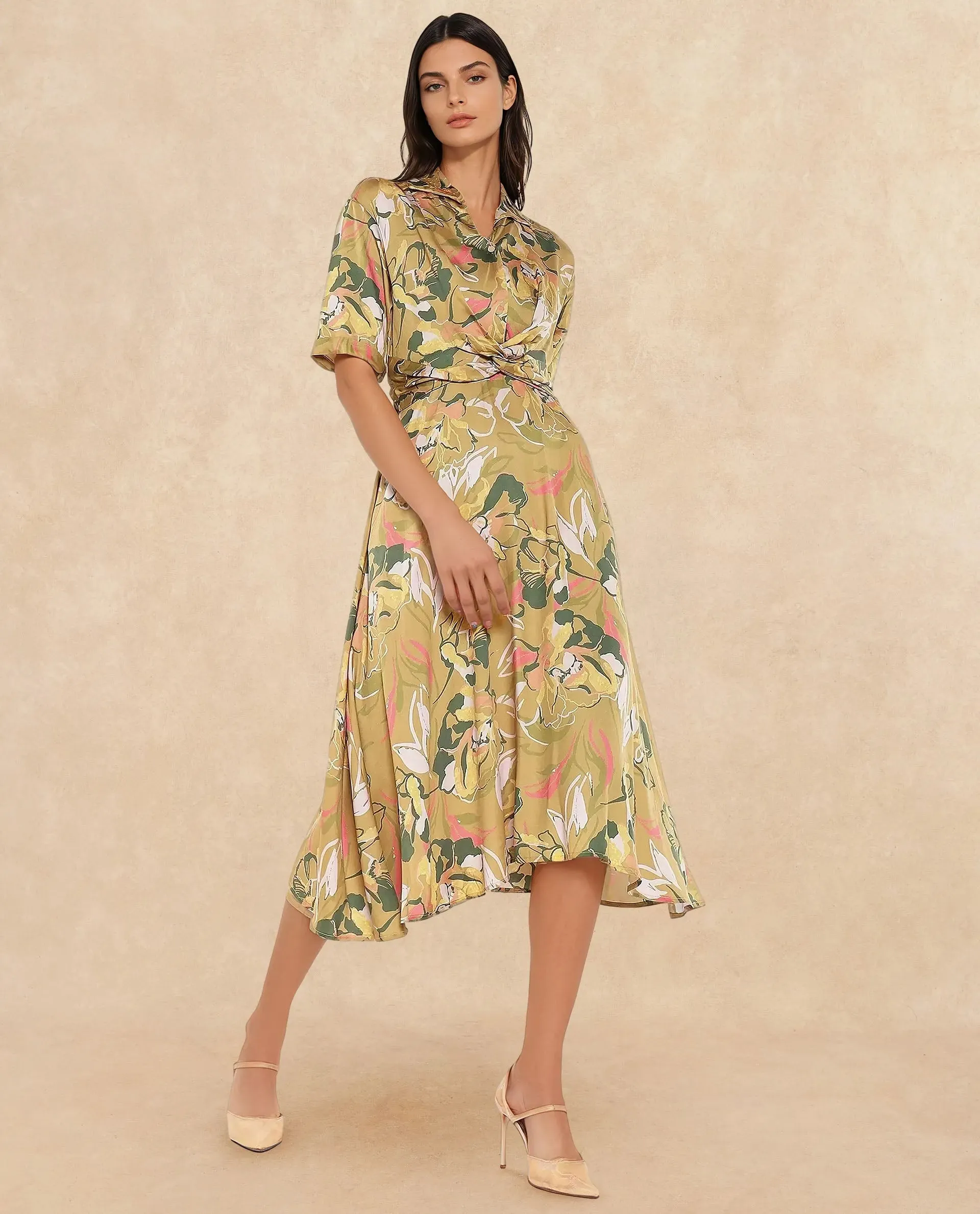 Rareism Women Buzhip Multi Print Dress