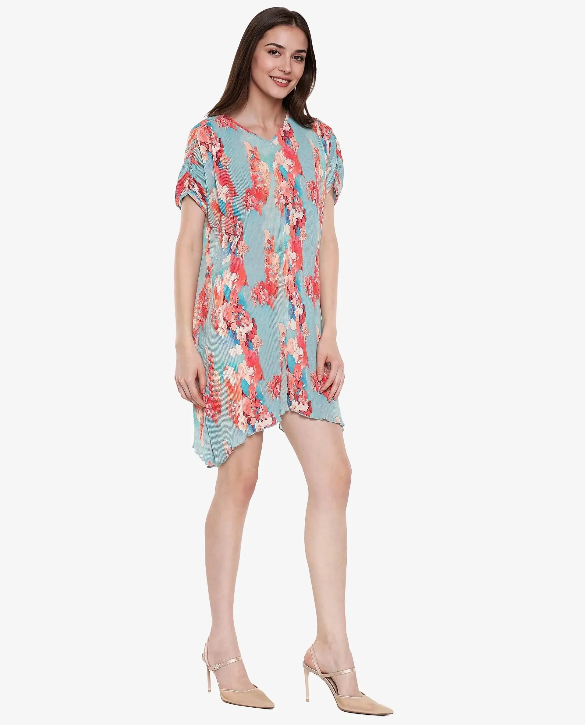 Rareism Womens Dellusion Multi Printed Mini Dress