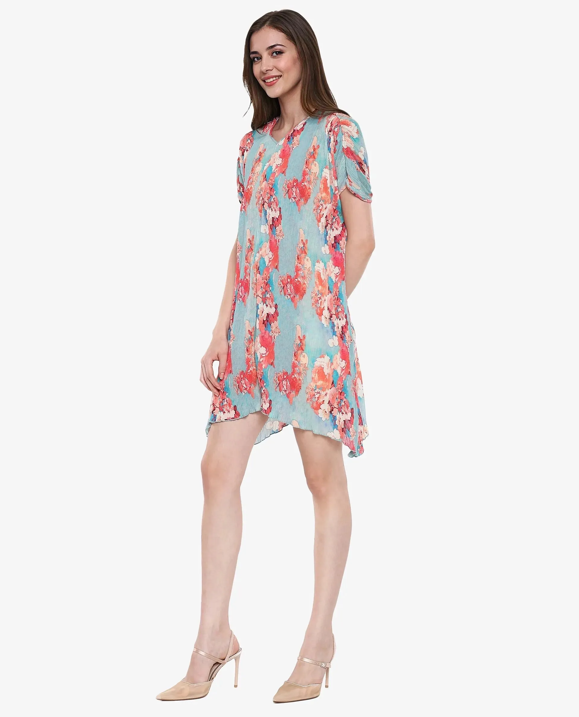 Rareism Womens Dellusion Multi Printed Mini Dress