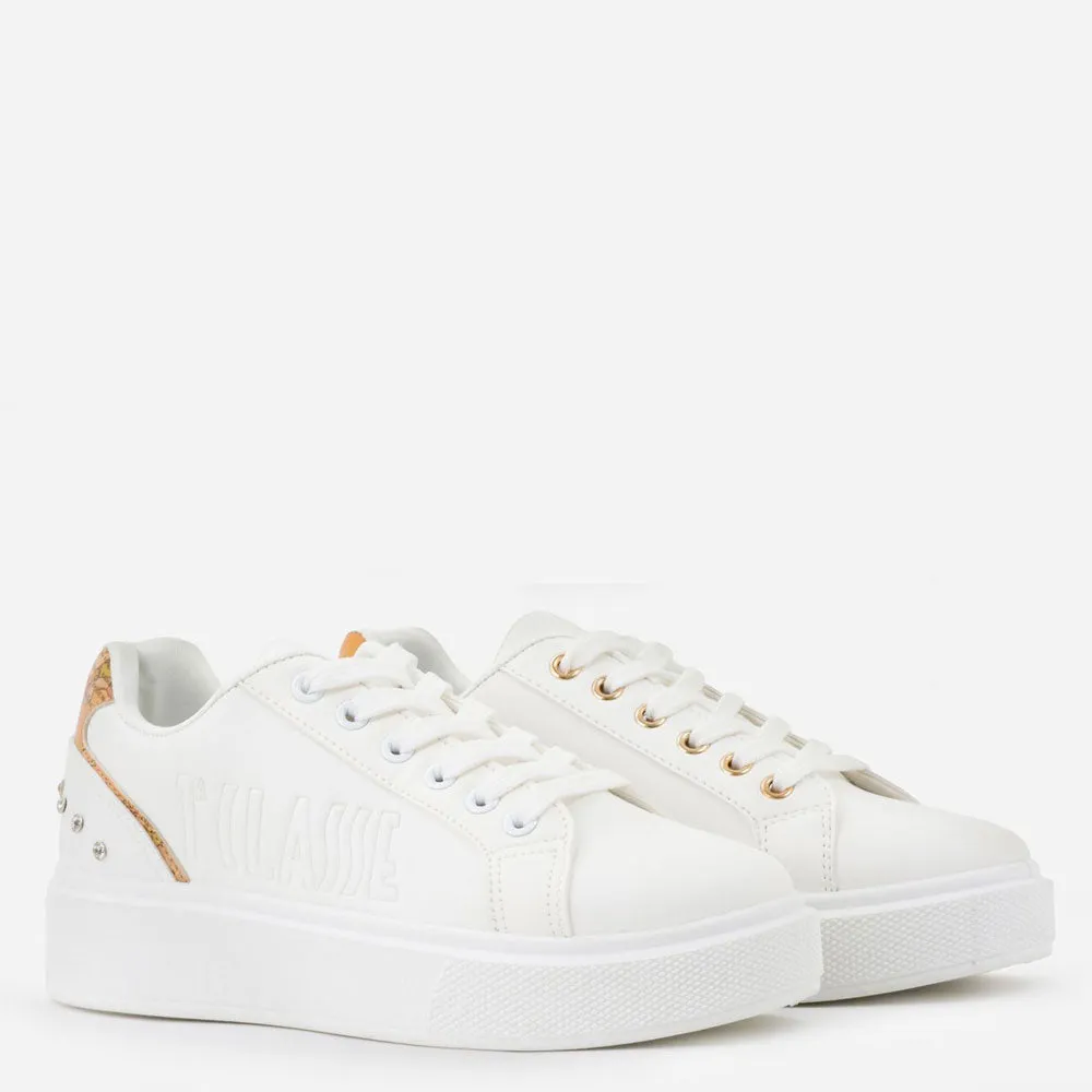 Sneakers Donna 1A Classe Alviero Martini colore Bianco e Geo Classic con Strass P341