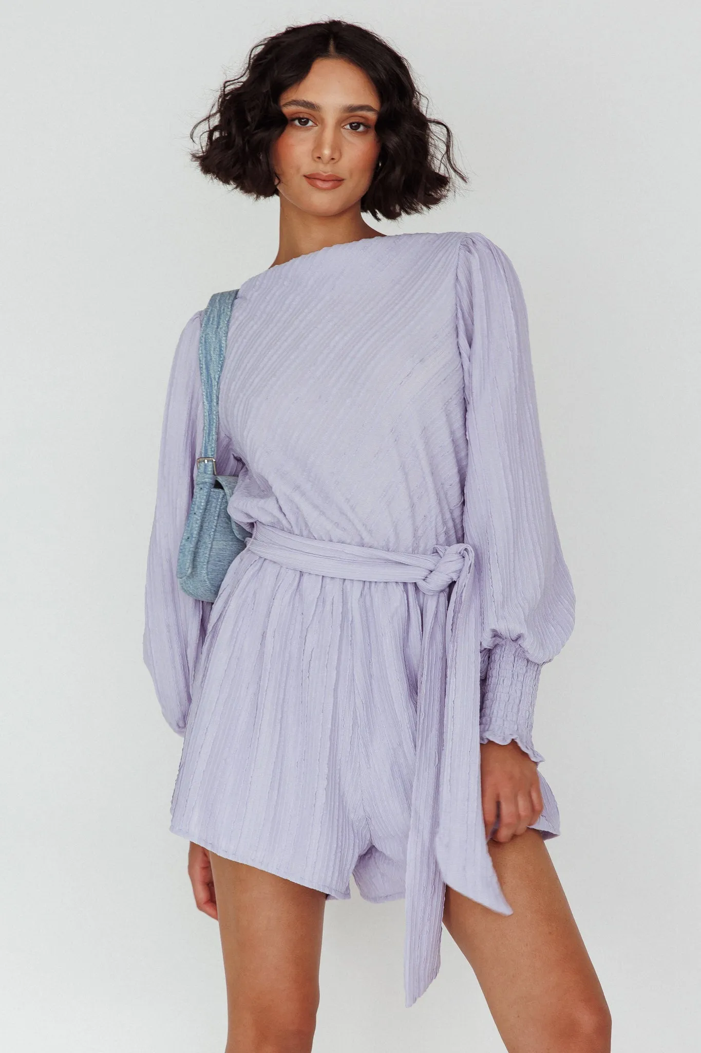 Summer Lover Long Sleeve Romper Lilac