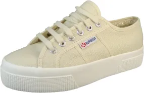 Superga Ladies 2740 PLATFORM Trainers Beige