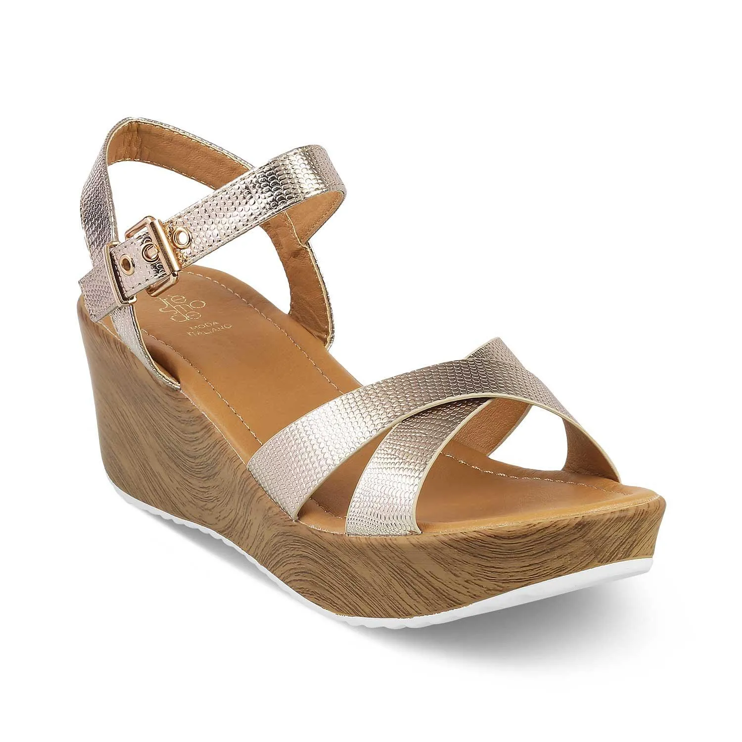 The Hungary Champagn Women Wedge Sandals