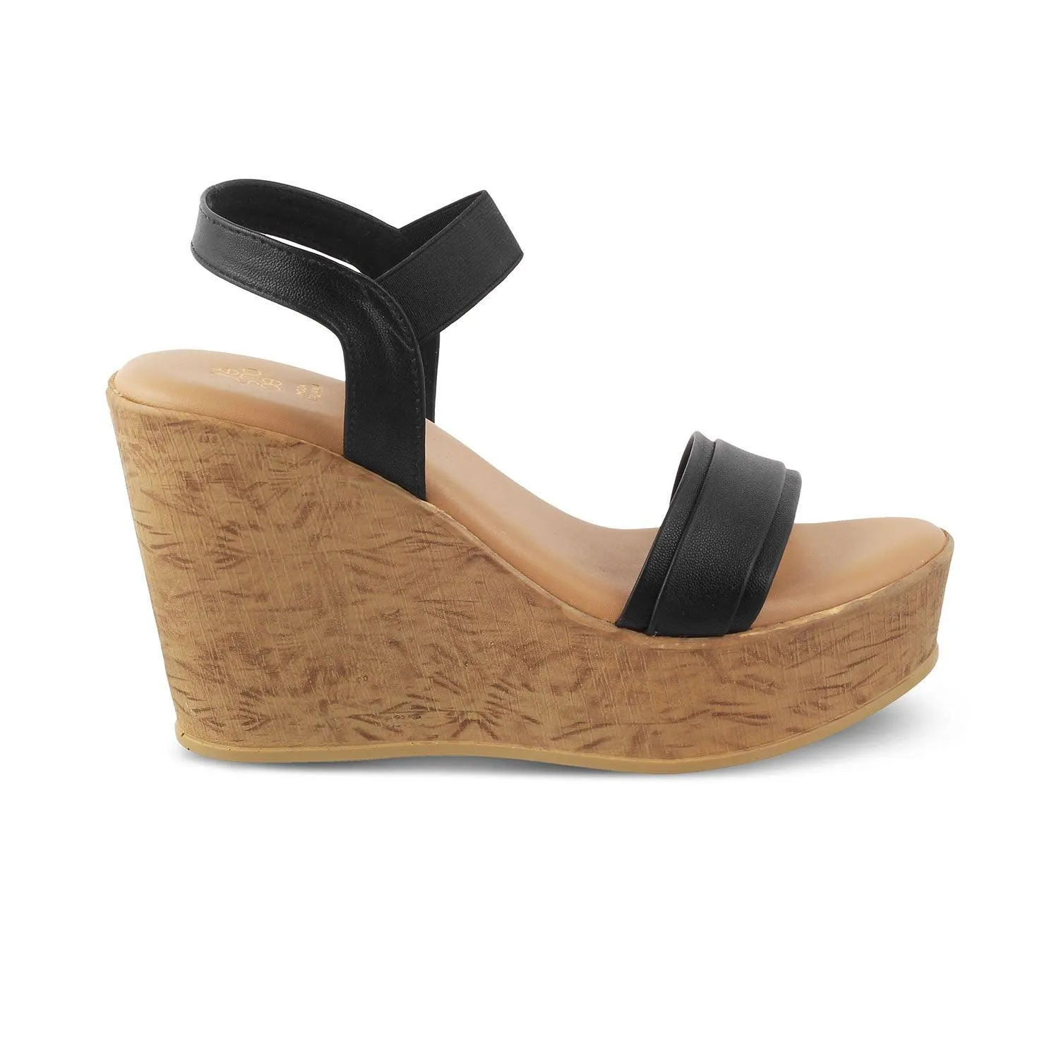 The Parigi Black Women's Dress Wedge Sandals Tresmode