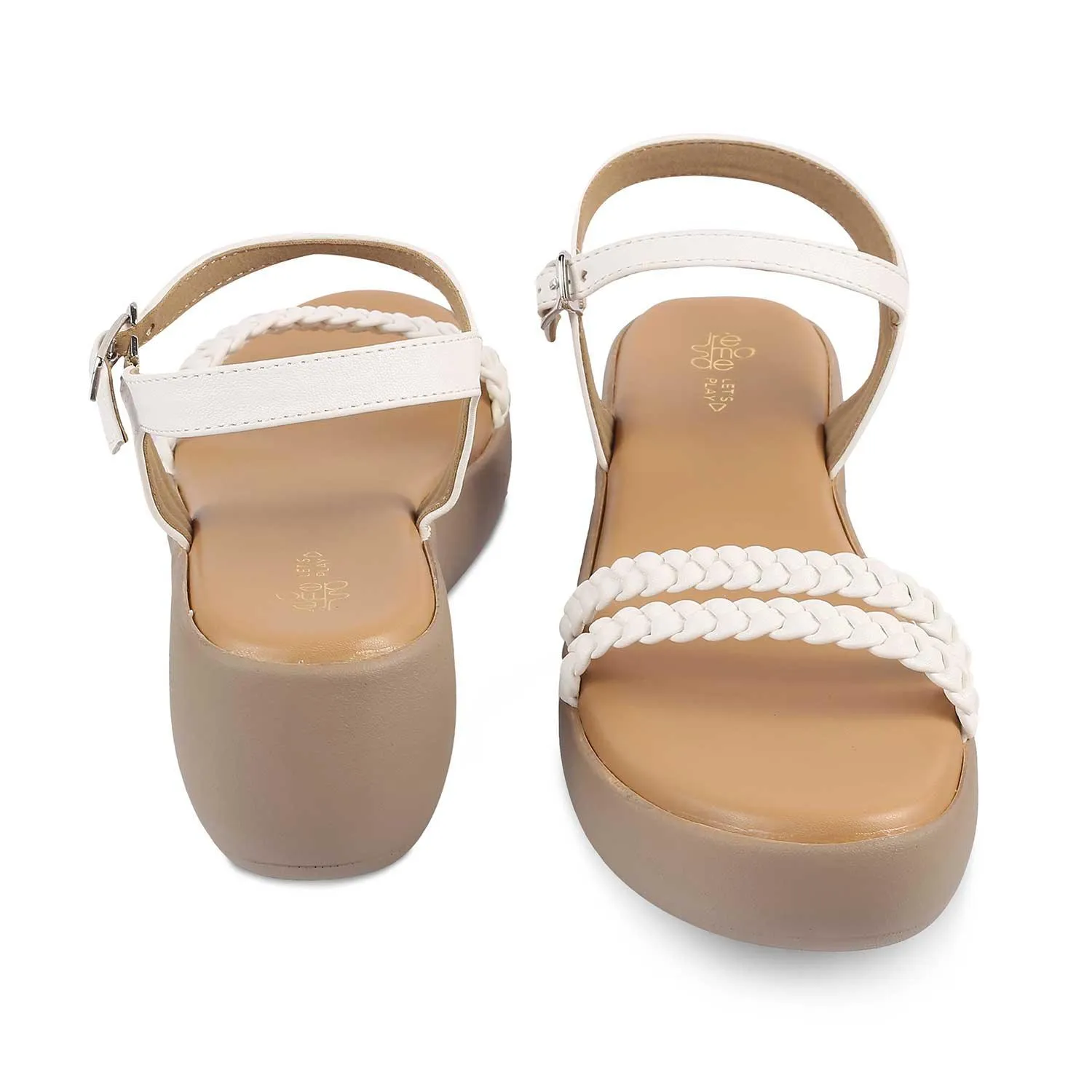 The Seev White Women's Dress Wedge Sandals Tresmode