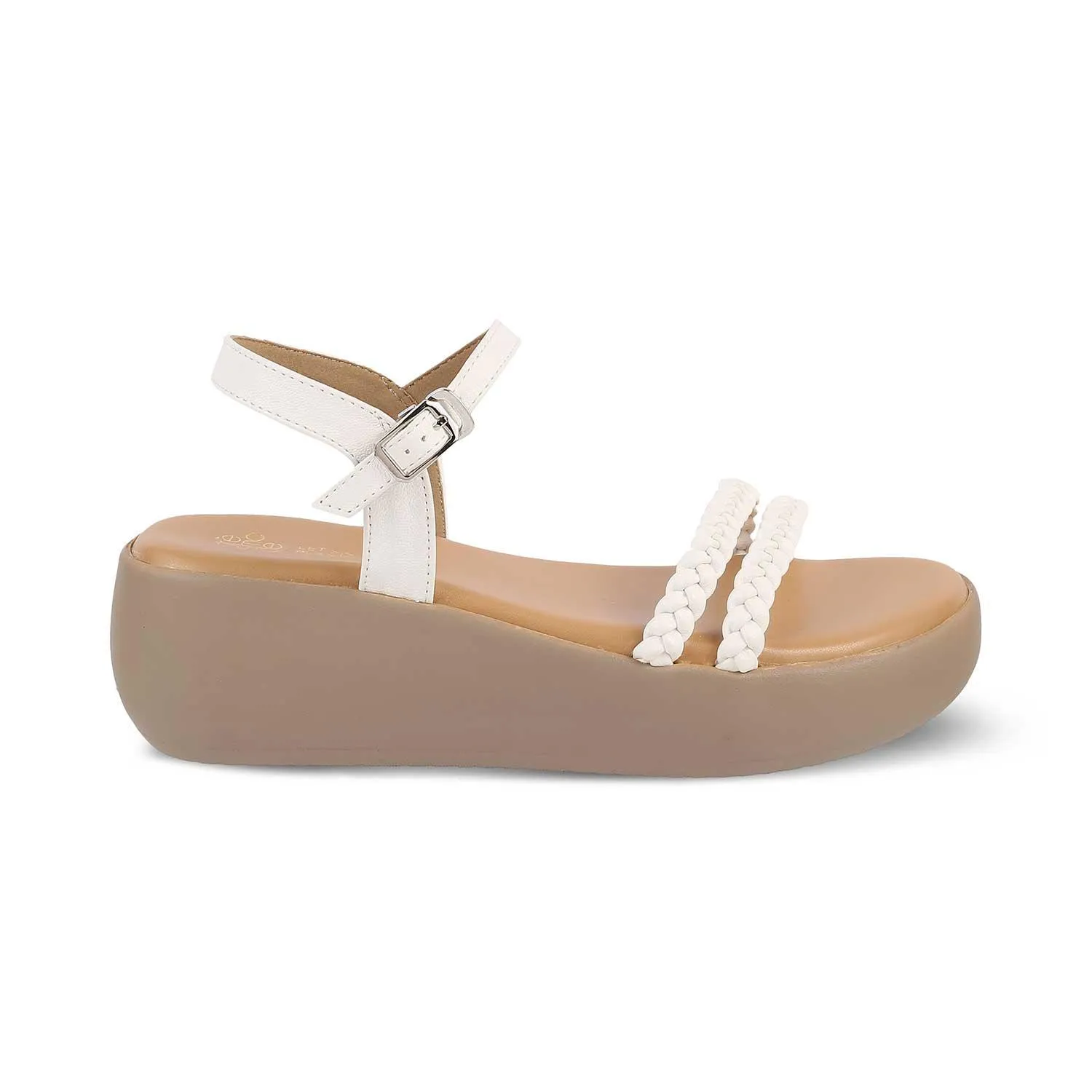 The Seev White Women's Dress Wedge Sandals Tresmode