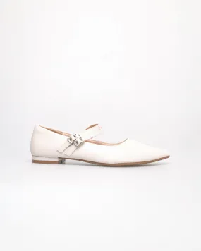 Tomaz NN361 Ladies Ballerina Buckle Flats (Cream)