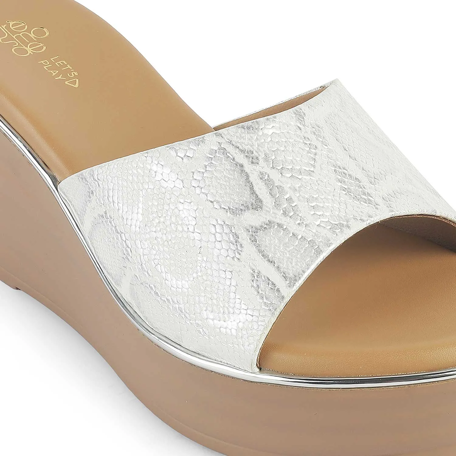 Tresmode Avda White Women's Dress Wedge Sandals