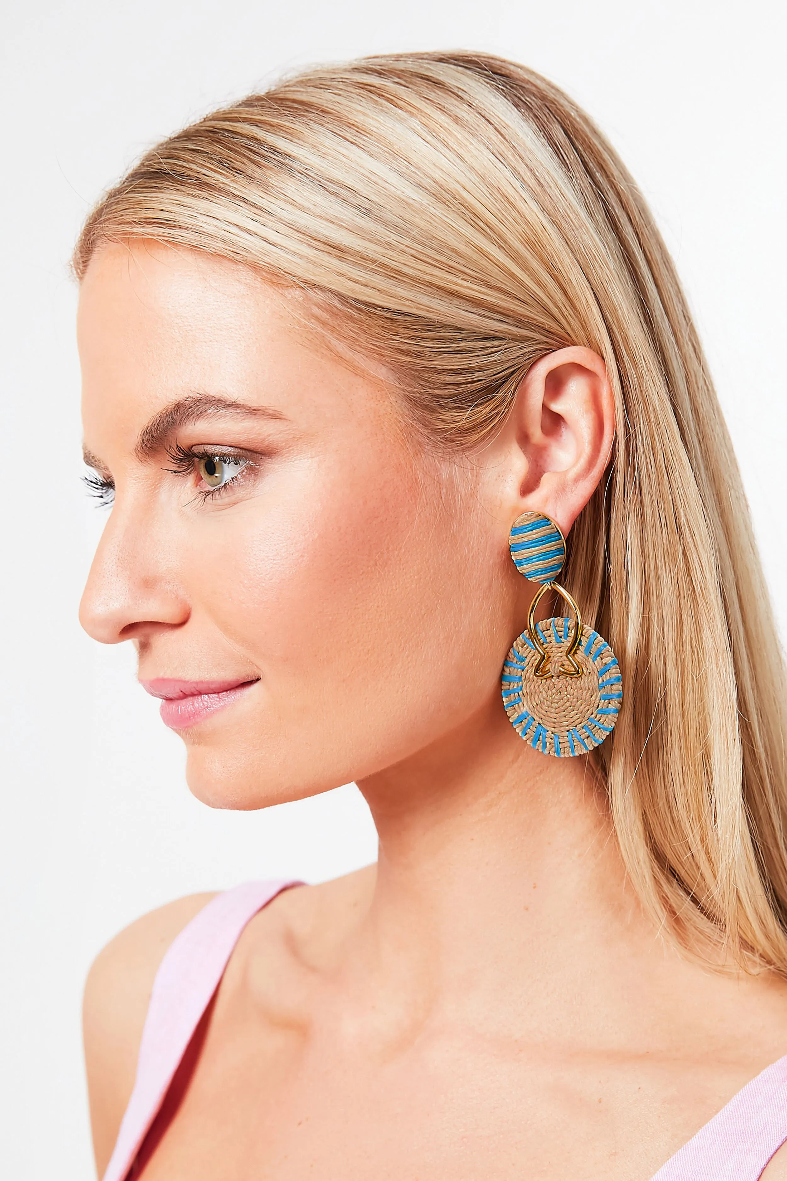 Turquoise Raffia Marlowe Earrings