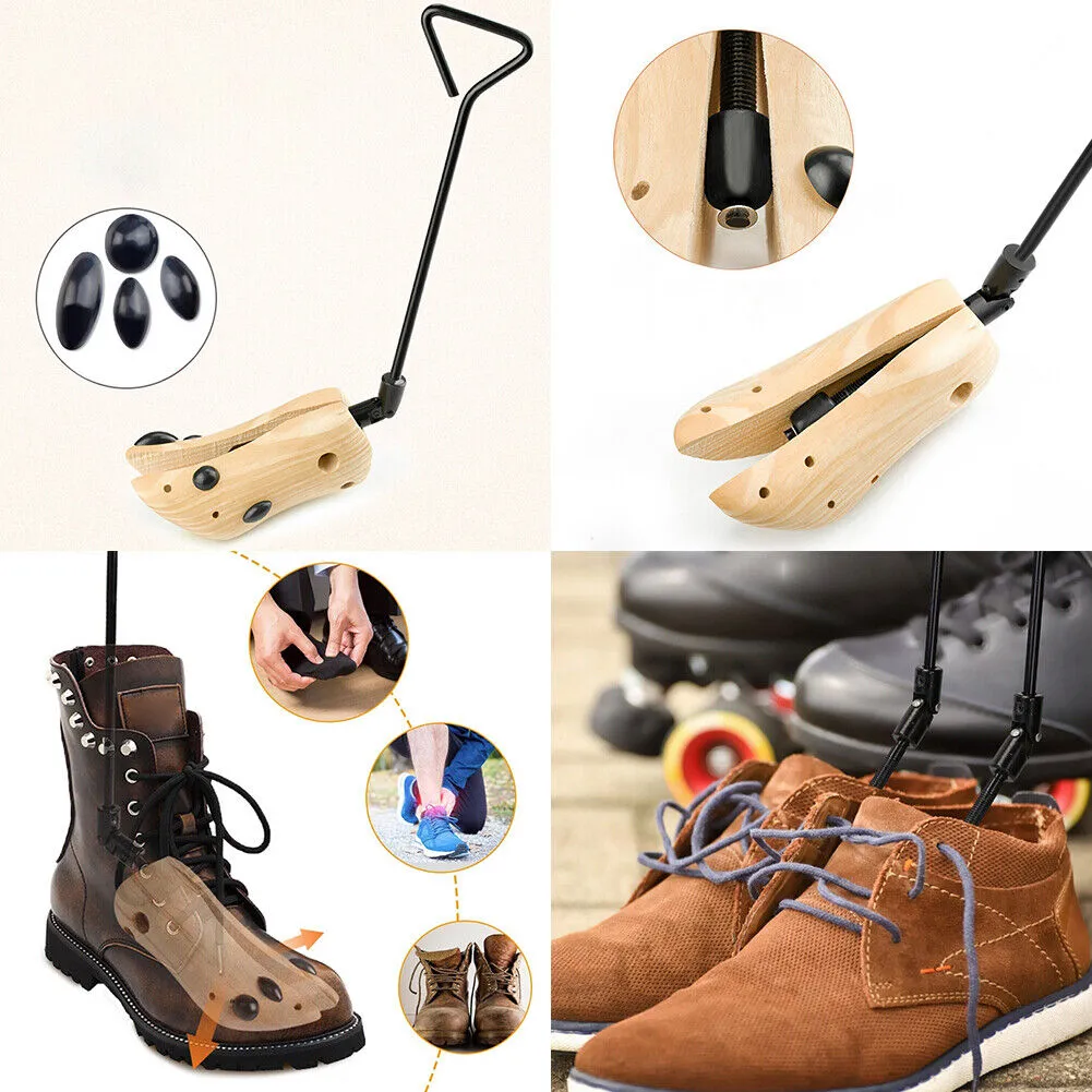 US 2-4 Pair Boot Stretcher Shoe Shaper Wooden Western Cowboy Boot Tree Expander