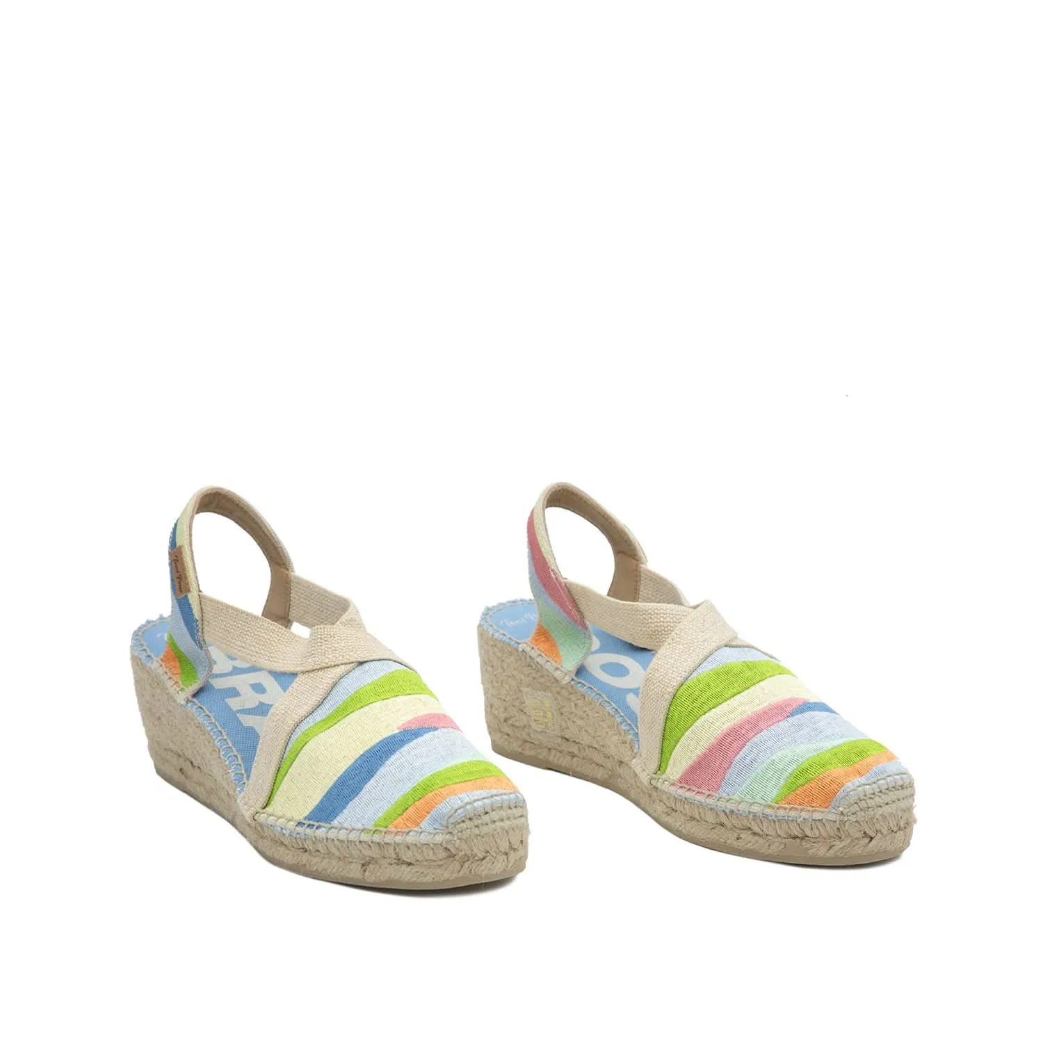 Vegan Multicolored Embroidery Wedges Espadrille For Women - Montjoi