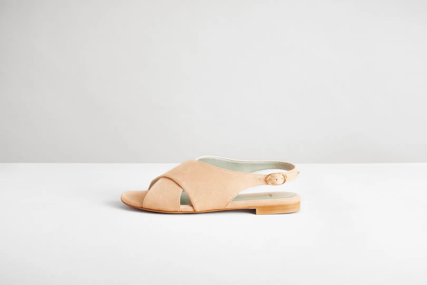 Vegan Suede Crossover Slingback Sandals | Nude