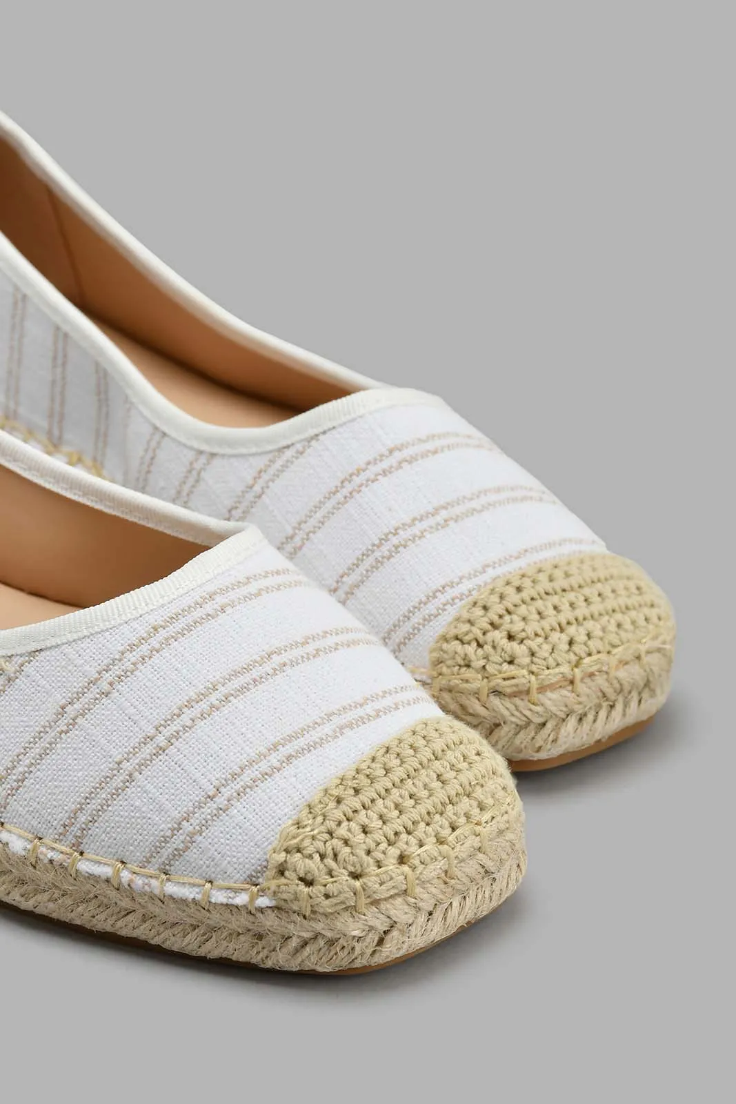 White Striped Espadrille