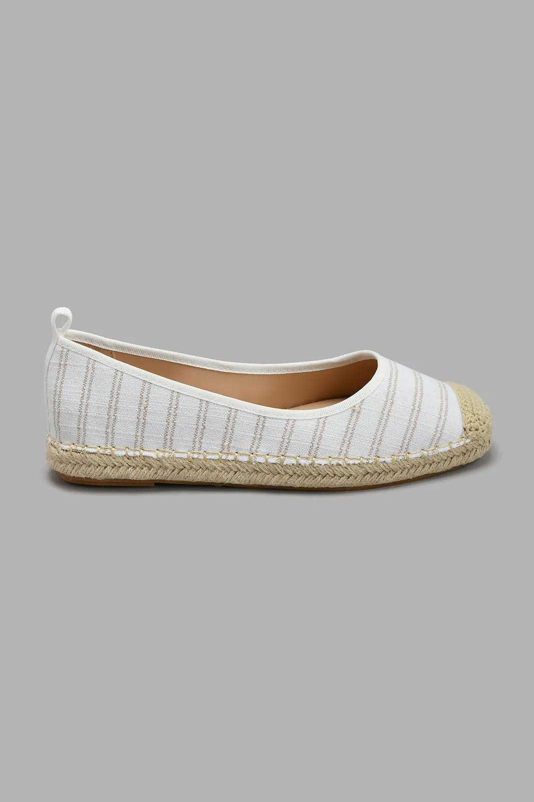 White Striped Espadrille