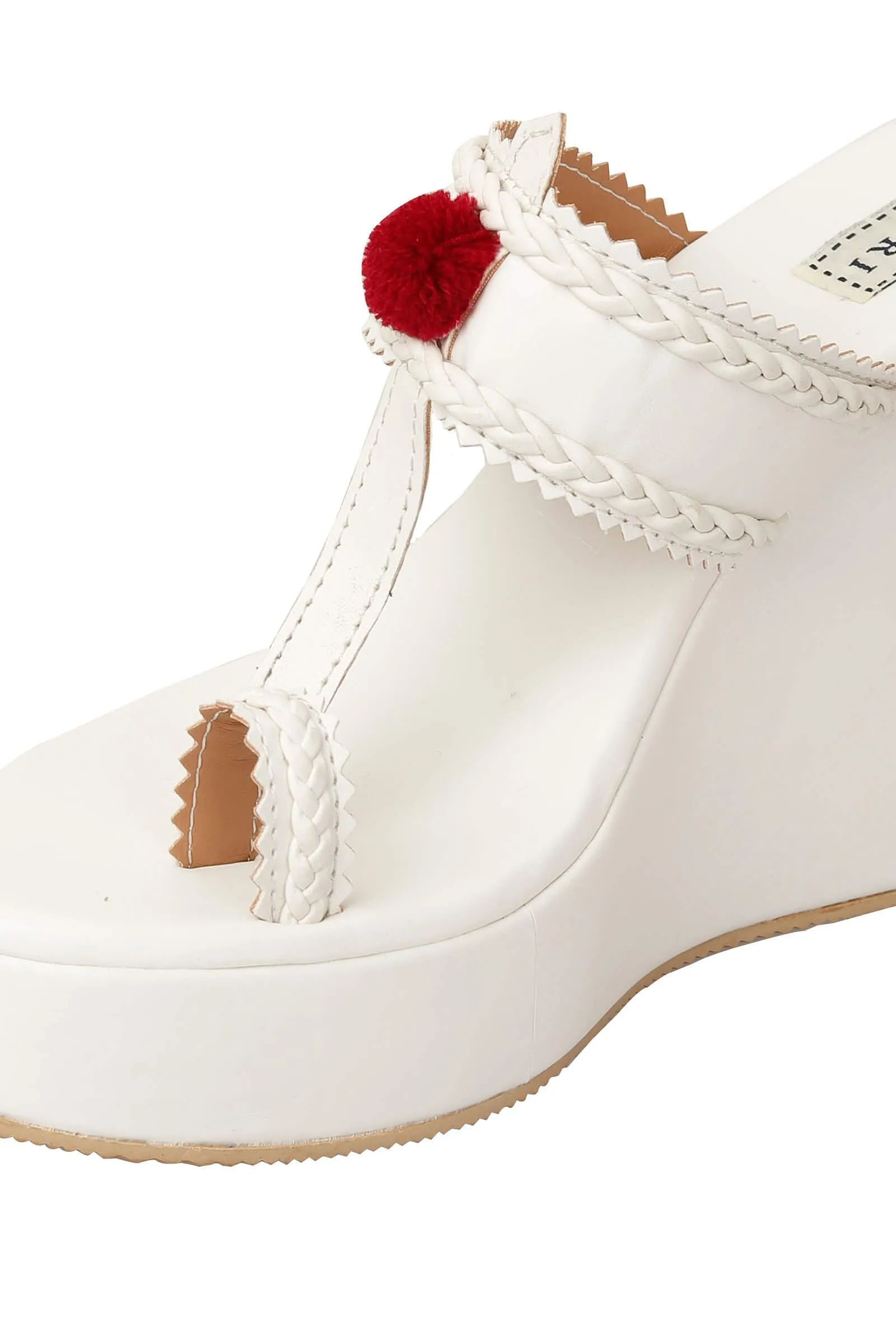 White Vegan Leather Wedges