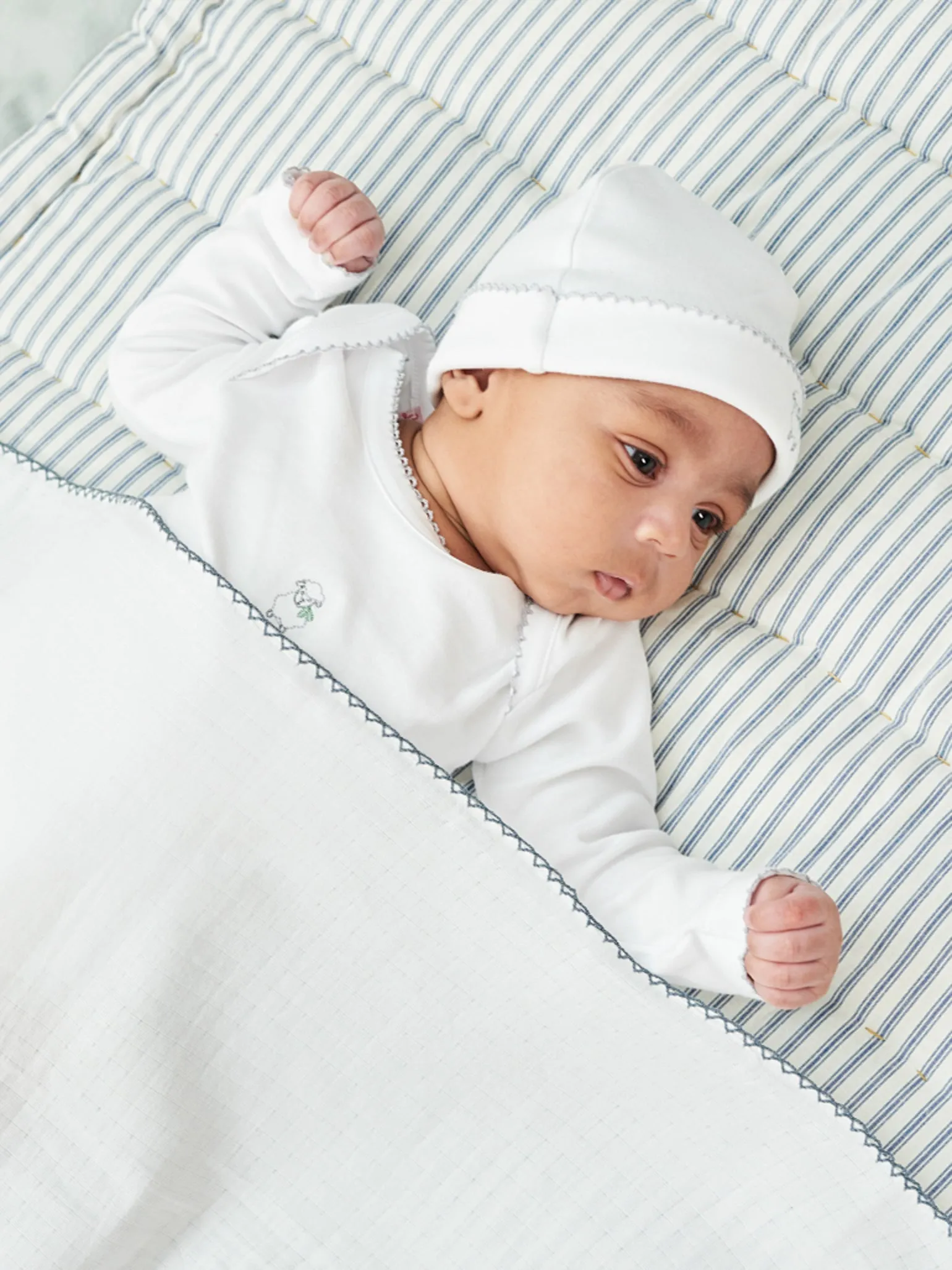 White Victoria Sheep Baby Hat