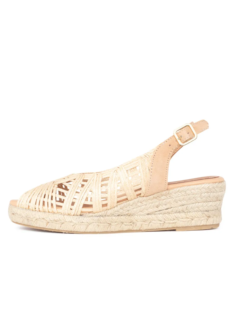 Willow Raffia Peep Toe Espadrille