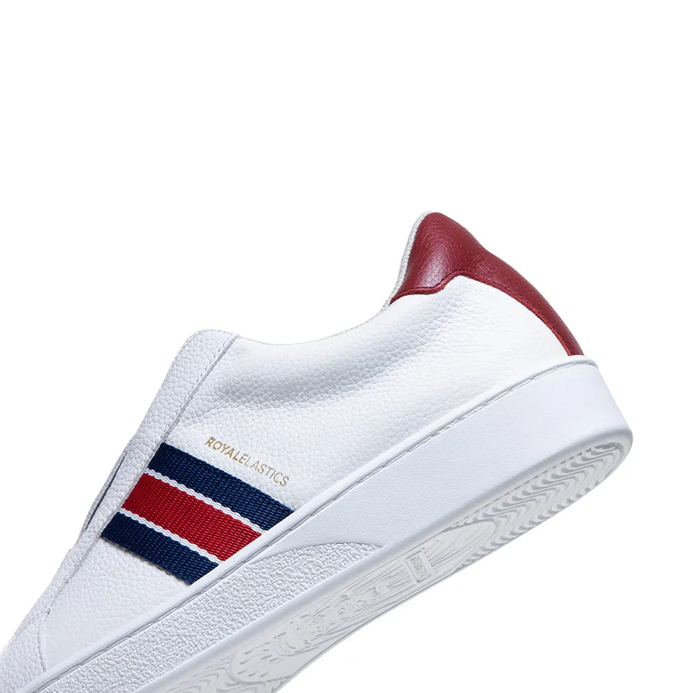 Women's Bishop White Red Blue Leather Sneakers 91722-015