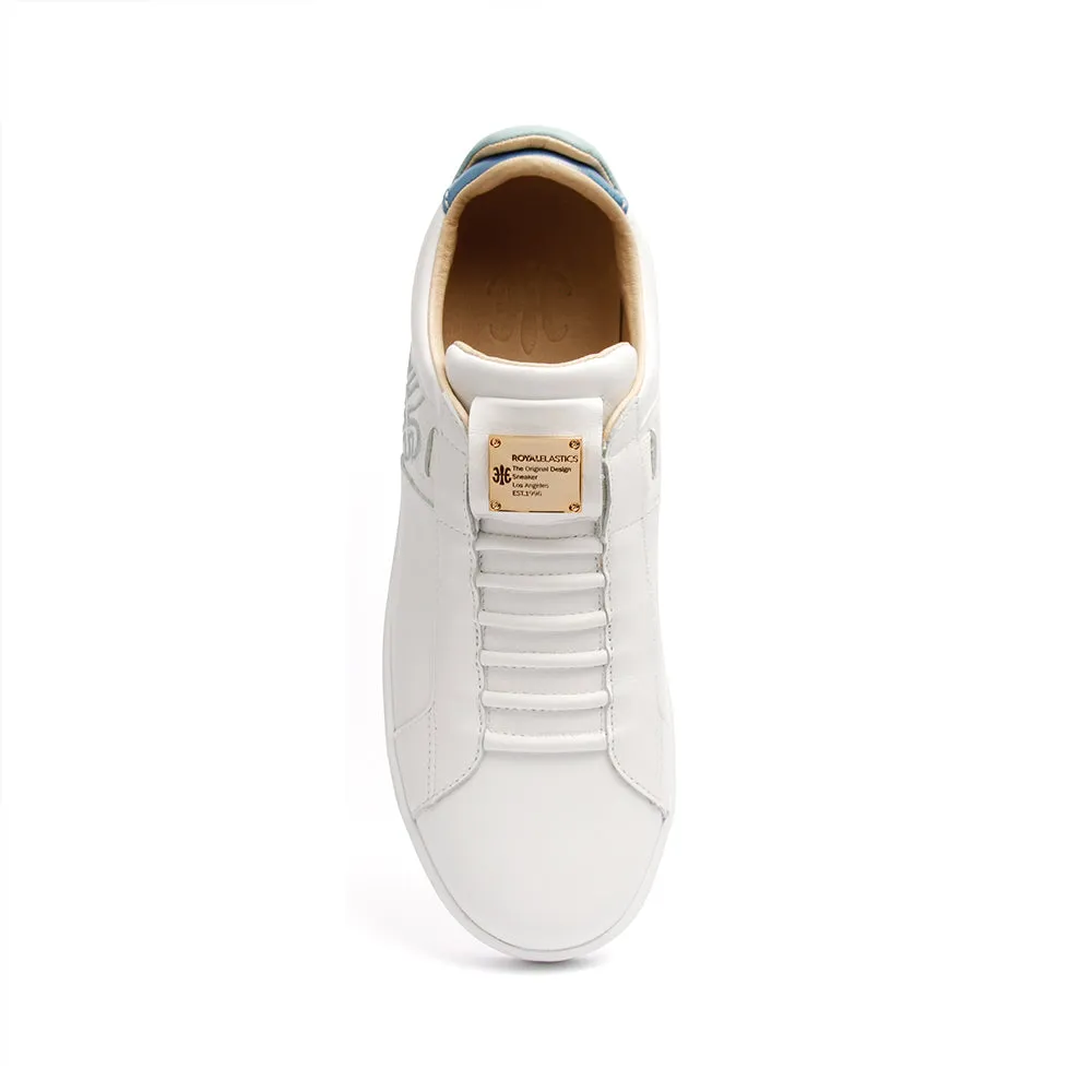 Women's Icon SBI White Blue Leather Sneakers 92592-050