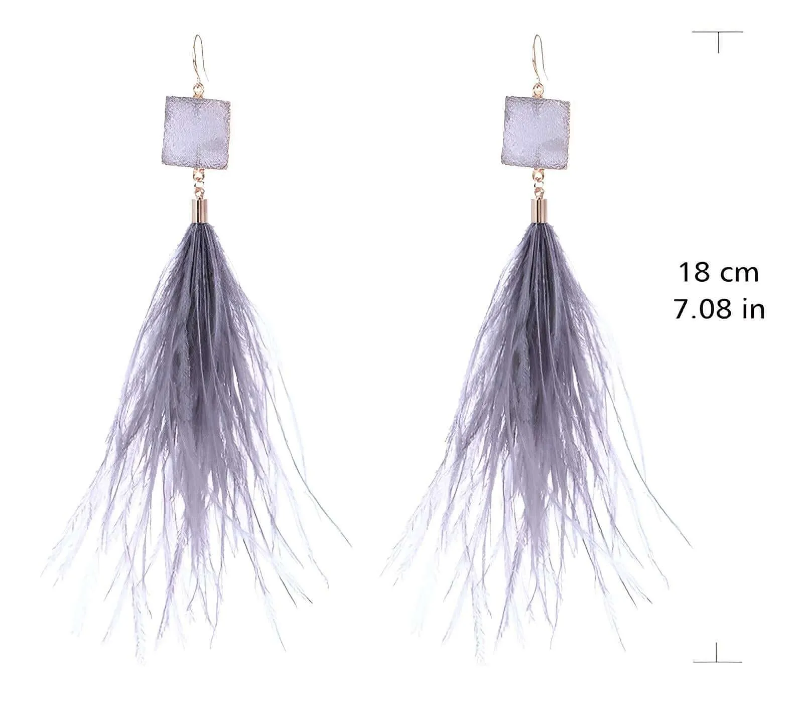 Women's Ostrich Feather Earrings