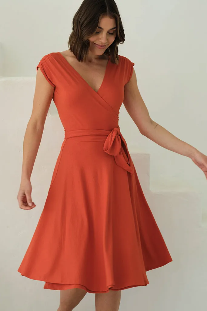 Wrap Dress - Flame