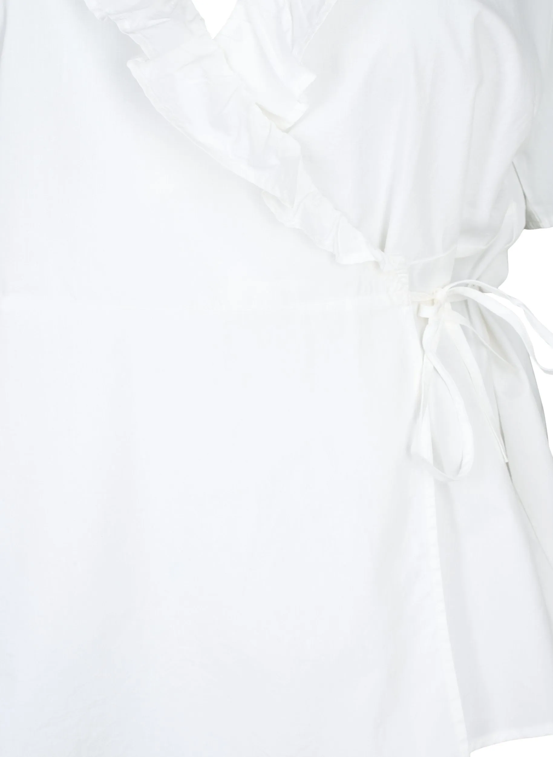 Zizzi Lola Wrap Blouse in White