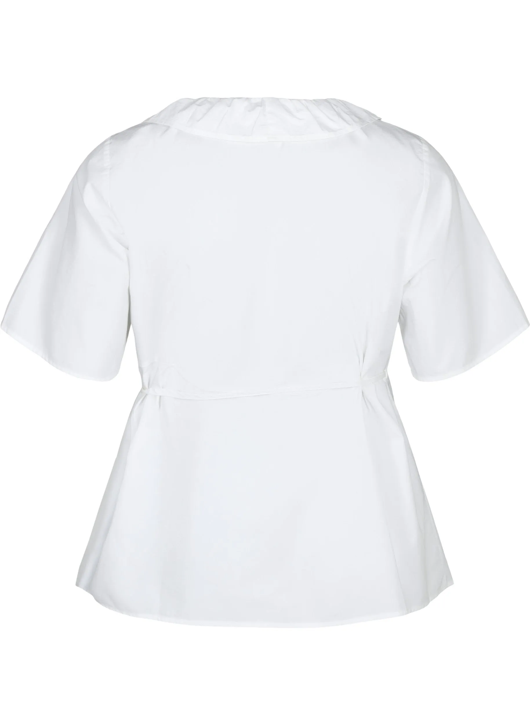 Zizzi Lola Wrap Blouse in White